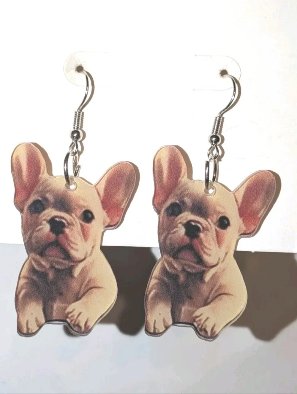 Hand Crafted French Bulldog Puppy Dangle Earrings For Women and Girls